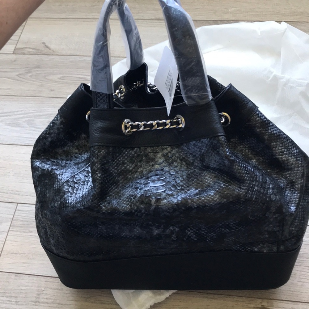 NWT Isabella Adams python backpack purse